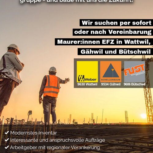 Interesse? Dann bewirb dich jetzt via Link in der Bio! ⚠️
#weberag #weberbau #maurer #stelleninserat #baubranche Interesse? Dann bewirb dich jetzt via Link in der Bio! ⚠️
#weberag #weberbau #maurer #stelleninserat #baubranche